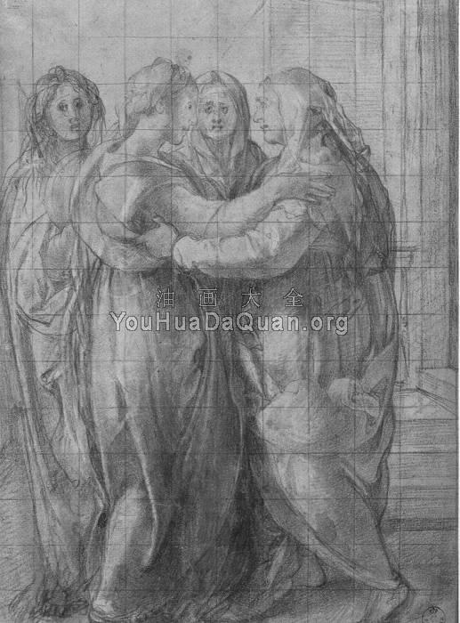 Study for The Visitation - 雅各布·达·蓬托尔莫